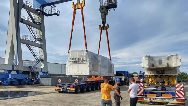XXL CONSOLIDATION (Germany) delivers 715-Ton FAGOR Press 3200 to Sered in Seamless Multimodal Transport Operation