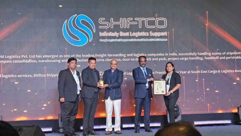SHIFTCO SHIPPING (India) receives Recognition as End-to-End Logistics Solution Provider of the Year at SECC 2025